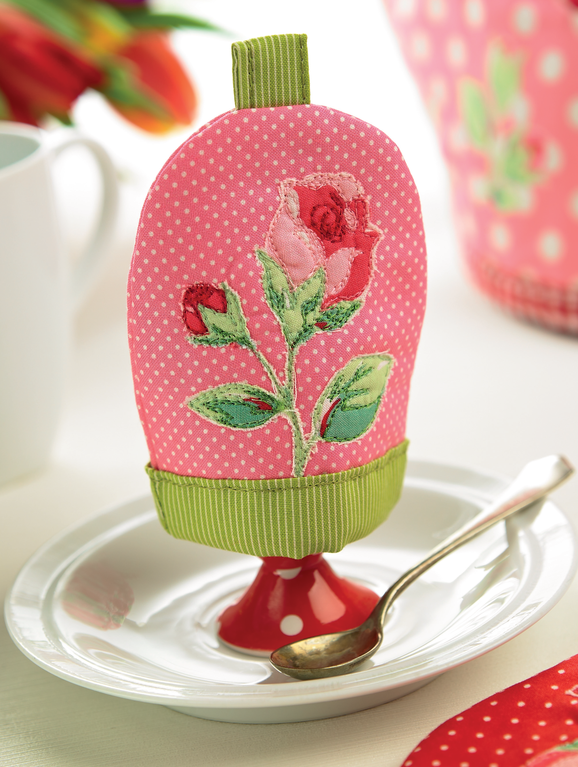 Embroidered Rose Egg Cosy Embroidered Rose Egg Cosy