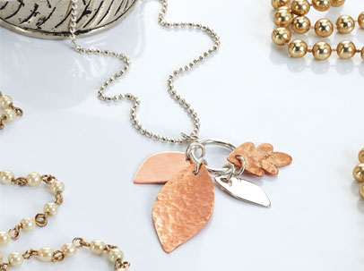 Pierce Metal Leaf Charm Pendant Pierce Metal Leaf Charm Pendant
