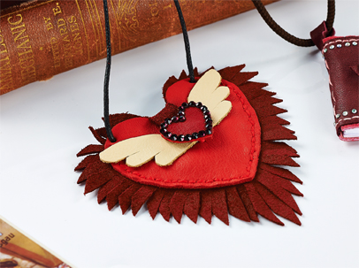 Leather Heart Necklace Leather Heart Necklace