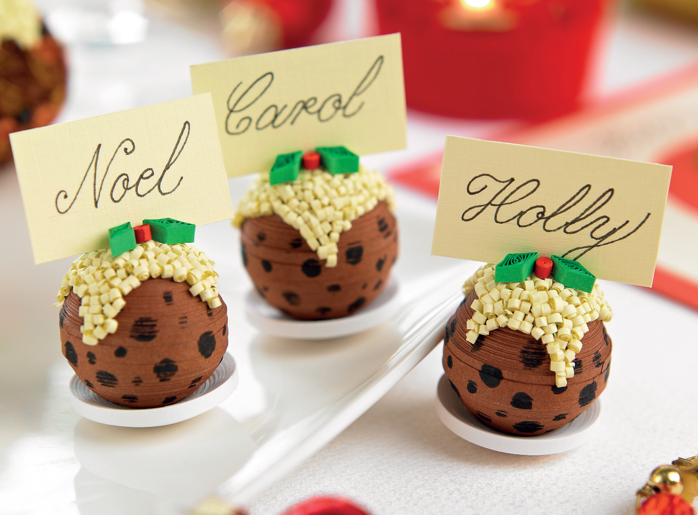 Quilled Christmas Puddings Quilled Christmas Puddings