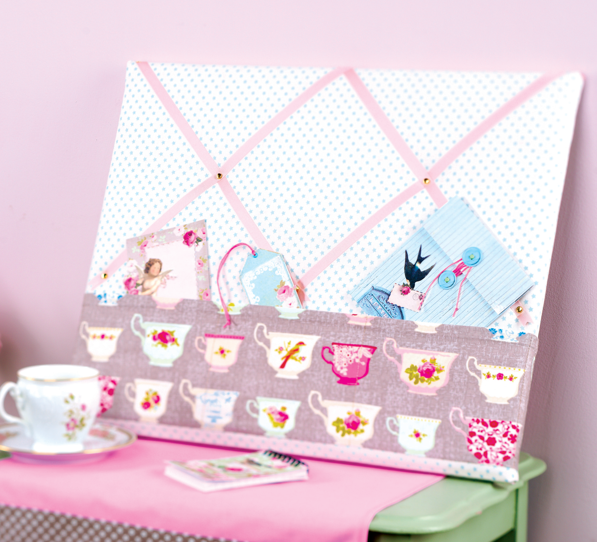 Tea Party Noticeboard & Storage Tins Tea Party Noticeboard & Storage Tins