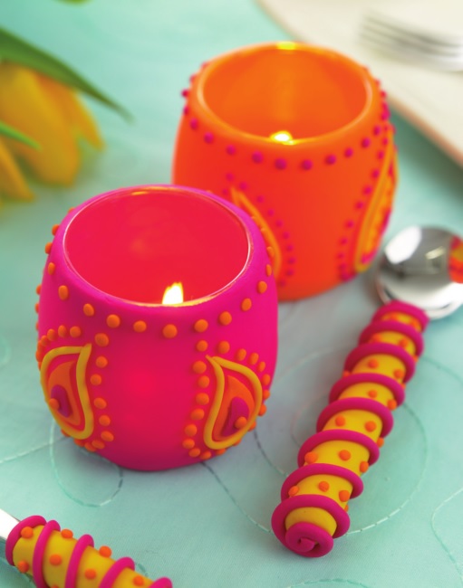 Funky Polymer Clay Candle Holder Tutorial Funky Polymer Clay Candle Holder Tutorial